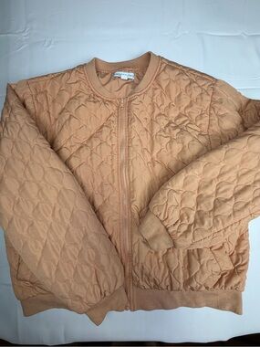 And Now This - Quilted Peach Bomber Jacket - Women 1X Plus